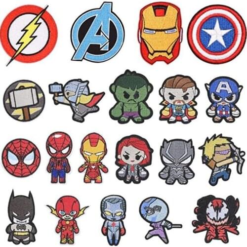 Marvel Iron man spiderman hulk captain America patches anime cartoon clothes patches Garment stickers embroidery cloth stickers