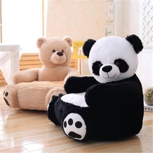 Bear Panda Plush Toy Creative Children Sofa Cartoon Seat Baby Learning Seat Toy Cute Baby small Sofa Floor Toy Gift Present Soft