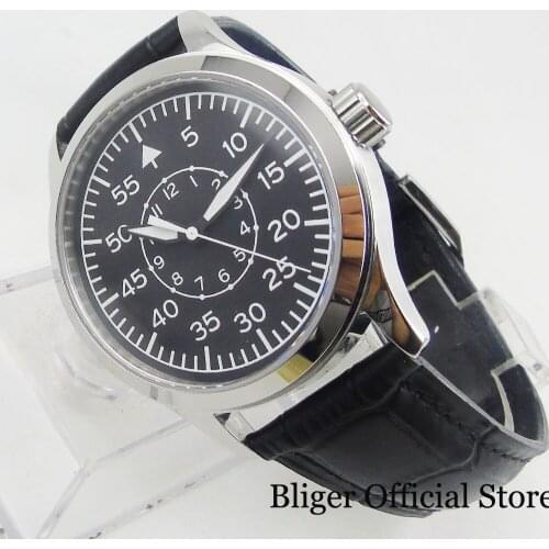 Mechanical Black Wristwatch Men Nologo Sapphire Glass 42mm Round SS Watch Case Automatic Movement