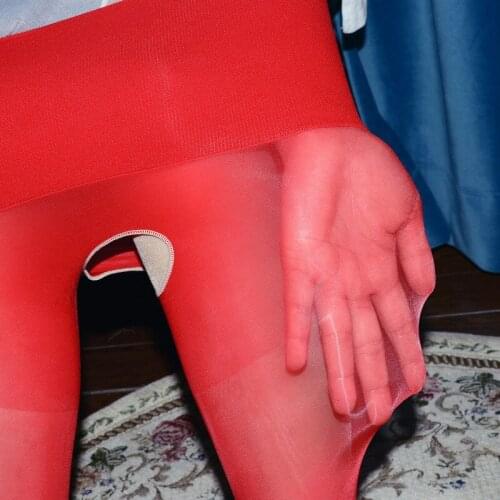 Man Silk Stockings Seamless Pantyhose Sexy Socks Carry Buttock Invisible Crotch Open Small Hole Tight Height Waist Pantihose