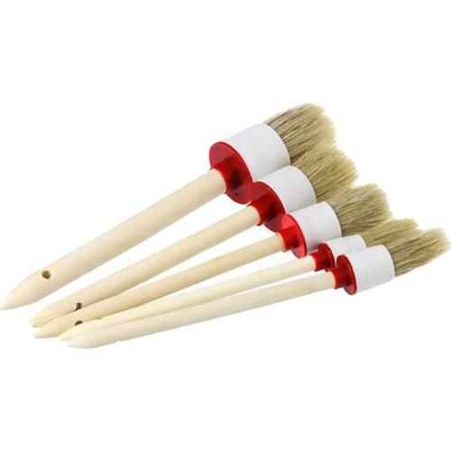 Pack of 5 Hangable Automobile Car Soft Bristle Detail Brush Kit 5 Sizes