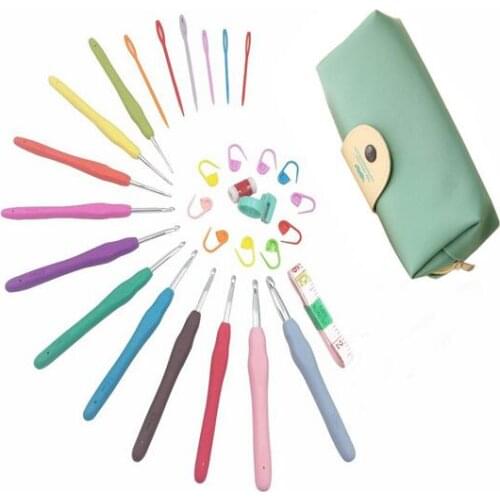 10sets 30Pcs set Crochet Hooks Set Yarn Hand Knitting Needles Rubber Grip Needlework DIY Sewing Smooth Stitch Weave Craft