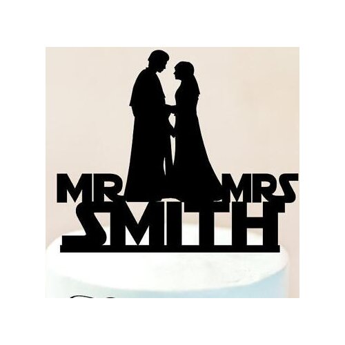 Personalised Anakin and Padme couples wedding acrylic Cake Topper birthday cake toppers bridal baby shower party decorations