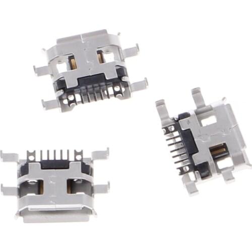 10Pcs Micro USB Connector 5pin 0.72mm heavy plate B type have curling side Female Jack For Mobile Mini USB repair mobile tablet