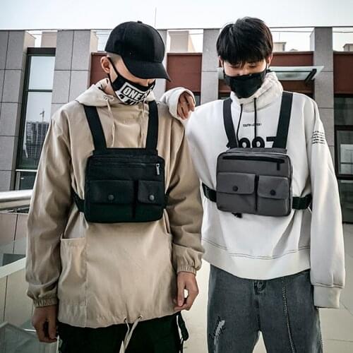 Adjustable Fashion Bullet Vest Hip Hop Streetwear Functional Tactical Harness Chest Rig Kanye West Waist Chest Bag Utility Pack
