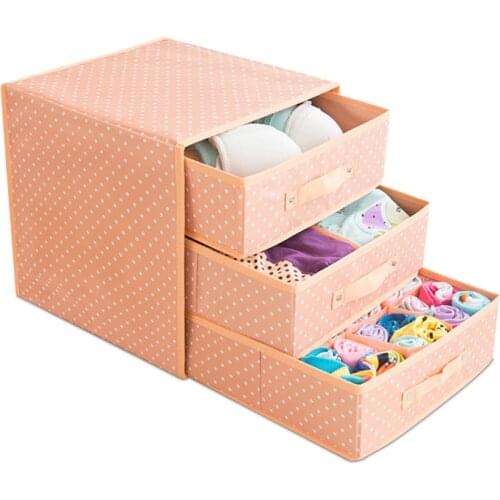 Foldable Divider Storage Bra Drawers Non-woven Fabric Folding Cases Necktie Socks Underwear Clothing Organizer Container Boxes