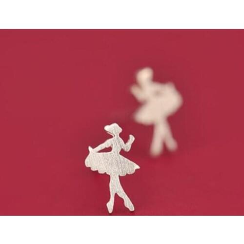SMJEL New Cute Ballet Girl Stud Earrings for Women Fashion Brincos Dancer Jewelry Gifts SYED093