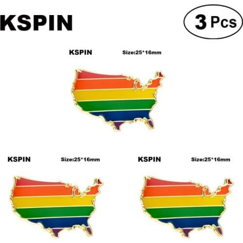 U.S.A Rainbow Map Badge Lapel Pin Brooches Pins Flag badge Brooch Badges