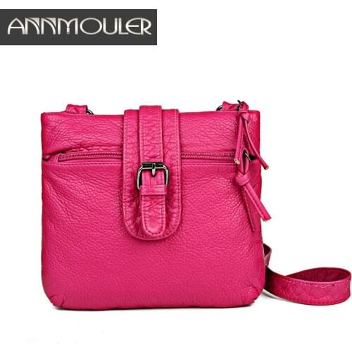 Annmouler Women Shoulder Bag Pu Leather Crossbody Bag Soft Leather Messenger Bag for Girls Black Women Small Bag Fashion Handbag