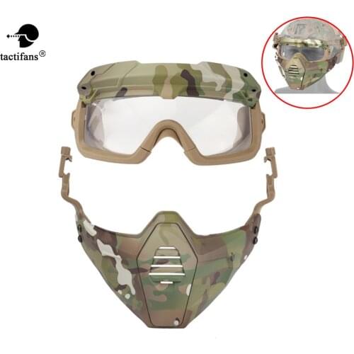 Tactifans Shooting Goggle Mask Tactical Paintball Glasses Detachable Skiing Airsoft CS Snowmobile Cycling Halloween Accessories