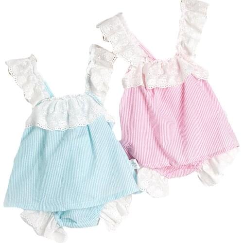 Suspender Top+Shorts with Lace Cute 2-piece Sets for Toddler Baby Girls Cute Clothes for Newborns Bodysuit for Newborn Tracksuit