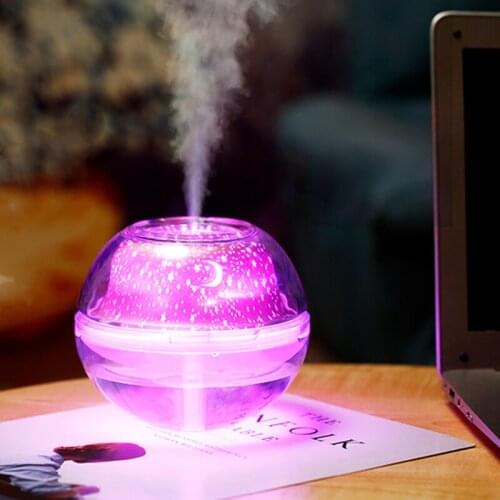 Star Projector Lamp Humidifier 500ml USB Crystal Mist Maker Aroma Diffuser Ultrasonic Air Humidifier for Home Office