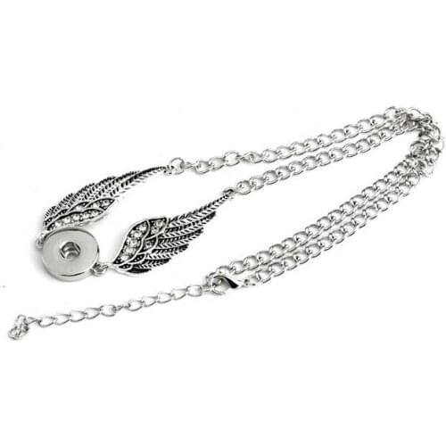 Vintage Feather Wings Metal Pendant Necklace Fit 18mm Snap Button Jewelry OEM ODM Watches Women One Direction