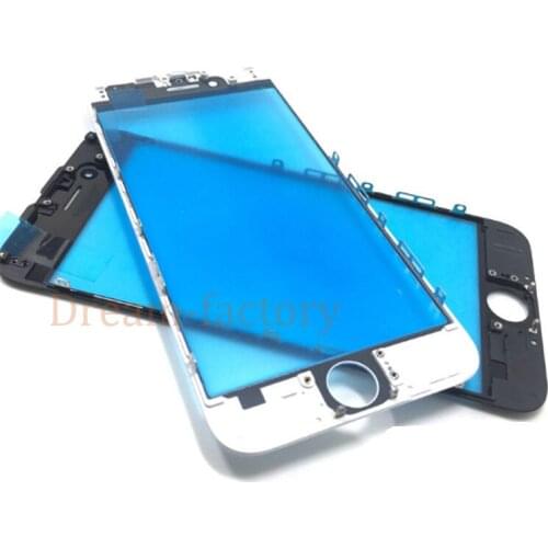 50pcs/lot DHL Outer Glass with Frame For iPhone 5 6 7 8 LCD Front Screen Glass Bezel+Frame Panel