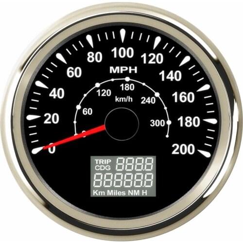 85 mm Waterproof GPS Speedometer 300 Km/h 200 MPH Digital Speedometer Gauge fit for Marine Boat Car with 7 Color Backlight