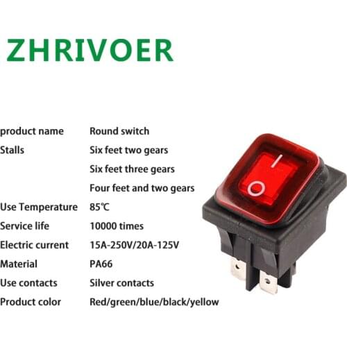 Sealed Waterproof Rocker Switch With LED ON-OFF ON-OFF-ON 4/6Pin KCD4 35x26mm 2/3 Position Light Boat Marine Truck Rocker Switch