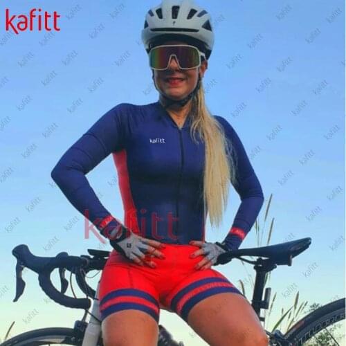 Kafitt Womens Shirt Set Triathlon New Long Sleeve Cycling Jersey Macaquinho GO Mountain Bike Womens Jumpsuit Sexy Underwear