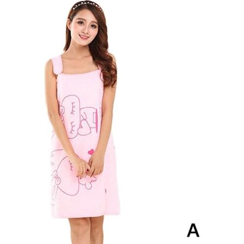 Newly Women Fast Drying Rabbit Wearable Bath Towel Bathrobe Bathroom Body Wrap Spa Beach Towel Shower Bath E4Q4