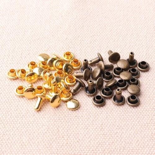 1000 sets double cap DOME 8mm SILVER Rivet Stud for bag purse