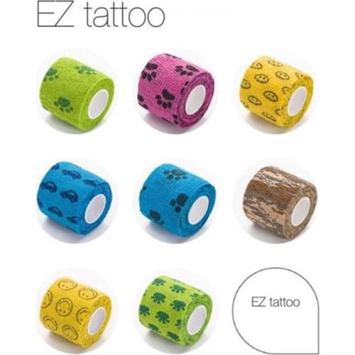 12 pcs/box EZ Cohesive Bandages 2”x 5 yard Colorful Tattoo Grips Bandage 8 colors Tattoo Supply Accessories