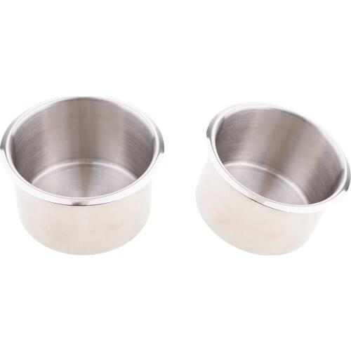 2x Stainless Steel Recessed Cup Drink Holder Rustproof Can Holder for Marine Boat Camper RV Trailer Motorhome