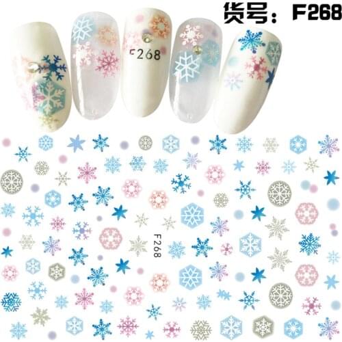 3D Nail Sticker Snowflake Flower Slider Nails Art Decoration Wraps Decals Cute Design Adhesive Manicure Tips Stickers Pegatina