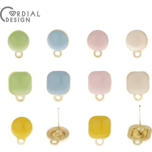 Cordial Design 100Pcs 10*13MM Jewelry Accessories/Earrings Stud/Geometry Shape/Jewelry Findings Components/Paint Effect/DIY