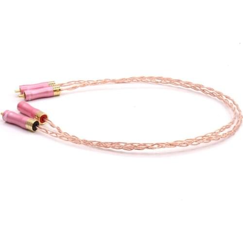 Hifi 8N OCC Copper RCA to RCA Male to Male Audio Cable Gold Plated RCA Audio Cable for Home Theater DVD TV Amplifier CD Soundbox
