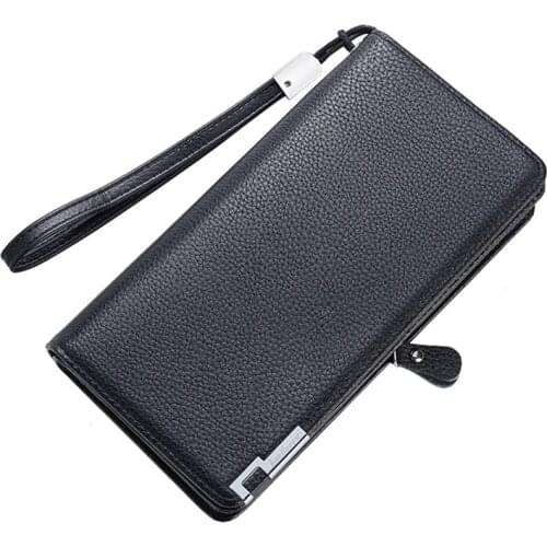 Wallet Phone Case Men with strap fashion men wallets zipper brand wallet purse male clutch long purse Multifunction big capacity