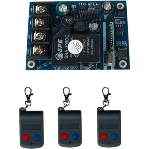 DC12V 24V 36V 48V 10A 1CH RF Remote Control Switch System 3X Transmitter + 1 X Receiver 1ch relay smart home