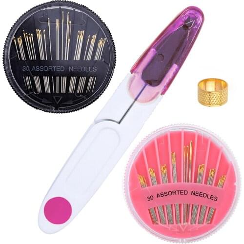 Dailylike 30Pcs Stainless Steel Sewing Needles Embroidery Needles And Scissors For Handmade Household Sewing Tools