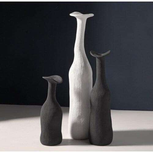 Ceramic Vase Creative Living Room White Black Nordic Home Decoration Ornaments Art Ceramic Vase Home Decor