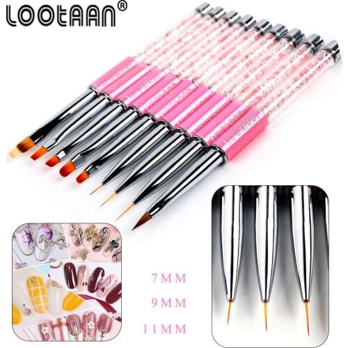 LOOTAAN 1PC Gel Nail Brush Liner Painting Pen Cleaning Gel Brushes Nail UV Gel Polish Pen Painting Drawing Pen Manicure Tools
