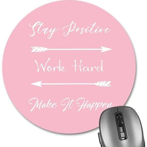 Knseva Blue Polka Dot Print Art Round Mouse Pad, Boho Navy Blue Dots and White Design Circular Mouse Pads Cute Mat for Office