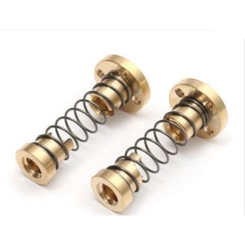 KuaiJieWei 3D printer Store T8 Anti-Backlash Spring Loaded Nut For 2mm Acme Threaded Rod Lead Screws