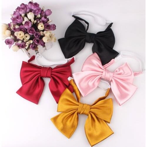 Solid Hair Bowtie Fashion Casual Bow tie For Women Uniform Collar Butterf Bowknot Adult Bow Ties Cravats Girls Solid Bowties
