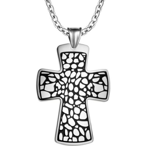 Retro Cross Pendant Necklace Men Women Style Stainless Steel Pendant Jewelry YF029-P9034