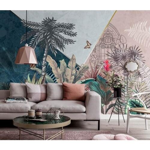 Beibehang High-quality silk cloth 3d wallpaper hand-painted tropical rainforest plant landscape photo mural wallpaper behang
