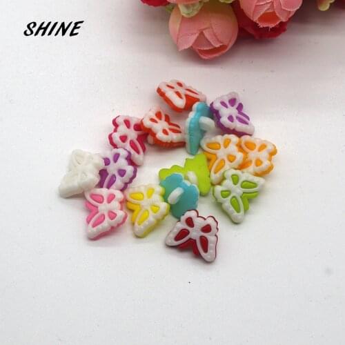 Plastic Sewing Buttons Scrapbooking Butterfly Mixed Single Hole Cartoon 13X12mm 24 PCs Costura Botones Decorate bottoni botoes