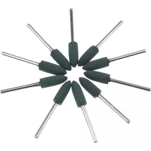 10Pcs Dremel Accessories 6mm Rubber Grinding Head Metal Surface Buffing Polishing Mounted Point for Rotary Tool 3mm Shank