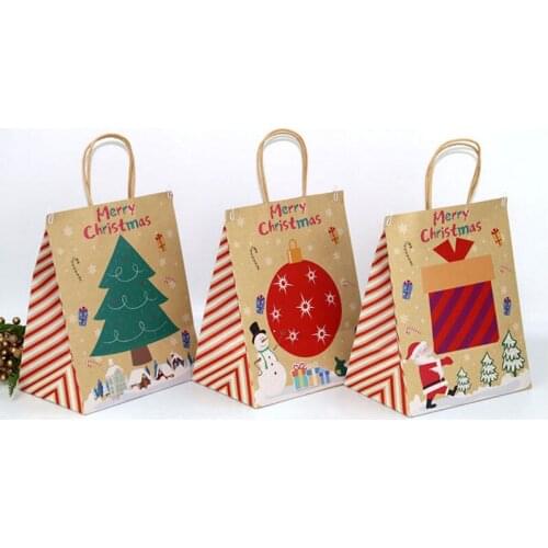 DIY Christmas Party Gift Box Bag Christmas Paper Boxes Candy Gift Boxes Food Cookie Packing Bag Party Gift Decoration Navidad
