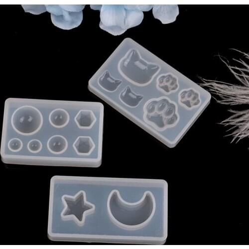 1pcs Resin Necklace Pendant Molds Cat Cat Claw Moon Star Heart Liquid Silicone Mold DIY Resin Pendant Mold For DIY Craft Making
