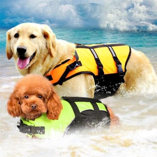 Dog Life Jacket Pet Saver Life Vest Swimming Preserver Dog Puppy Swimwear Surfing Swimming Vest Reflective Stripes