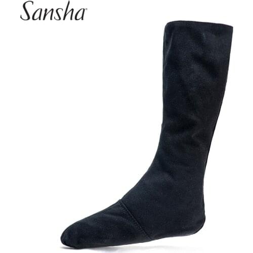 Sansha Canvas Upper Ballet Dance Stage Performace Dancing Boots Character Dance Shoes With Side Laces BB2C