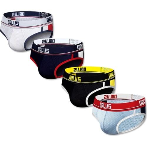 4 PCS/LOT Brand Sexy Men Briefs Mesh Men Underwear Breathable Male Pants Comfortable Underpants Quick Dry Soft