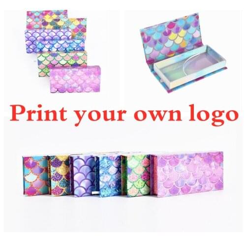 Eyelash Packaging Wholesale Bulk 10-100 Pcs 25mm Mink Lashes Case fish scale Eyelashes Package Custom Logo Lash Boxes Packaging
