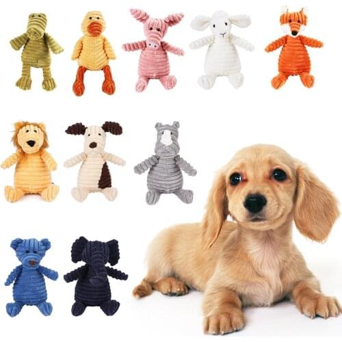 Corduroy Pet Puppy Chew Squeaky Plush Sound Animal Toy Dog Molar Bite Resistant Cleaning Teeth Dog Toy Squeaking Pets Accessorie