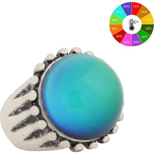 Mojo Vintage Bohemia Retro Color Change Mood Ring Emotion Feeling Changeable Ring Temperature Control Ring for Women MJ-RS043