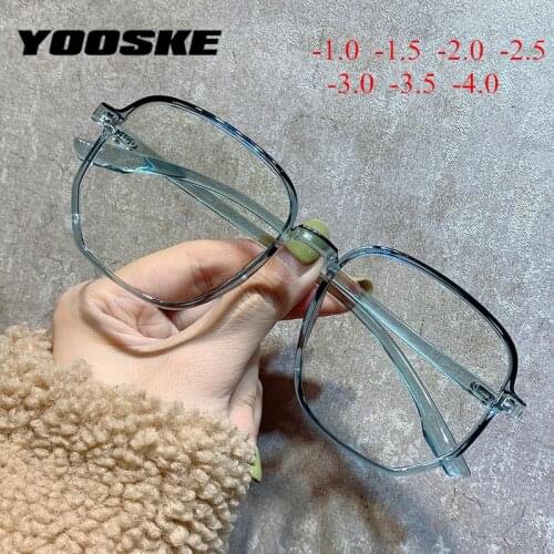 YOOSKE -1.0 1.5 2.0 2.5 3.0 3.5 4.0 Finished Myopia Glasses Women Men Vintage Eyeglasses Frame Student Short Sight Eyewear