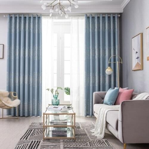 Modern Minimalist Nordic Style Slub Cotton Jacquard Curtains for Bedroom Living Room Study Chinese Shading Curtain Tulle Custom